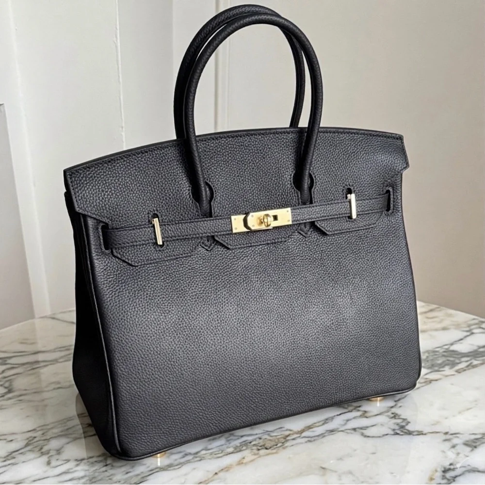 The Ellington 35 - Noir - Large Top Handle Satchel Bag - Genuine Leather